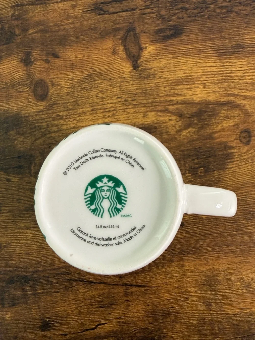 Starbucks White Mug with Green Siren Emblem, 14 Oz